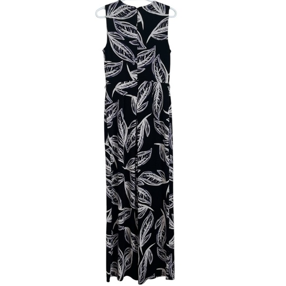 DKNY printed leaf sleeveless jumpsuit romper zip stretch summer women’s 8 medium - Picture 13 of 16